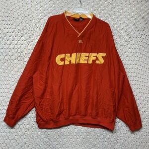 Kansas City Chiefs NFL Windbreak Pullover Jacket Mens 3X Red Long Sleeve V Nevk